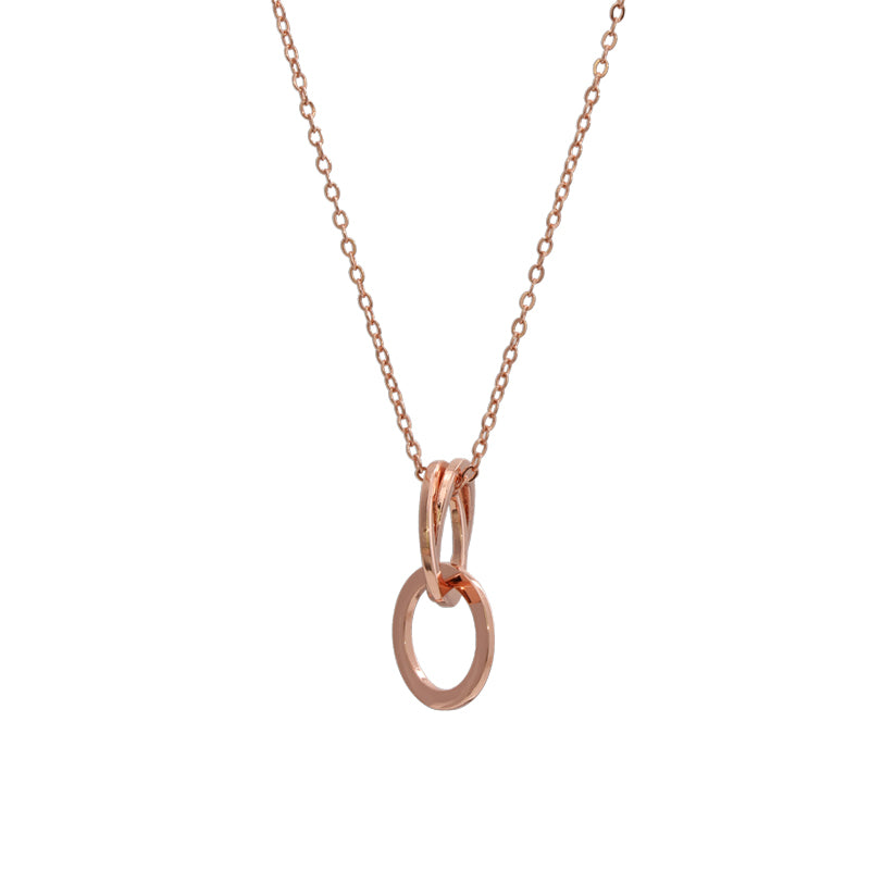Rose Gold O-Chain Multi-Ring Pendant Necklace