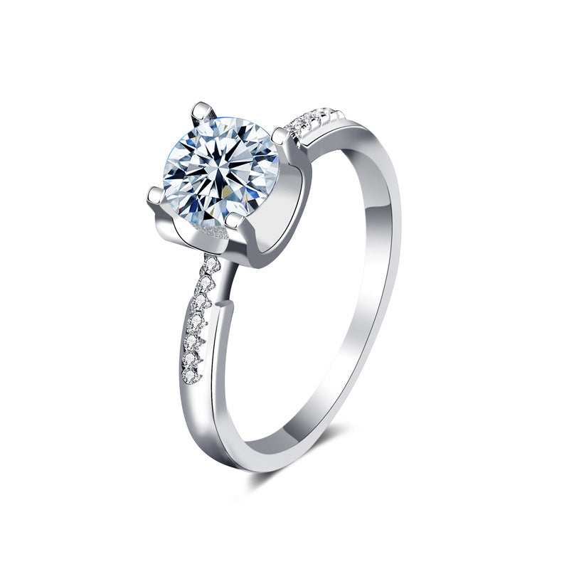 925 Silver U-Shaped Square Geometric Ring with 1ct D Color Moissanite Unique Women's Jewelry Size 5-8