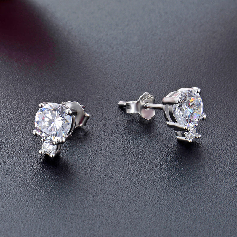 925 Sterling Silver Cactus Stud Earrings with CZ - Office Chic Botanical Jewelry for Women
