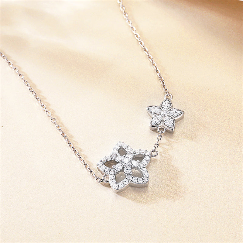 925 Sterling Silver Minimalist Star Pendant Necklace - Dainty Everyday Collarbone Chain
