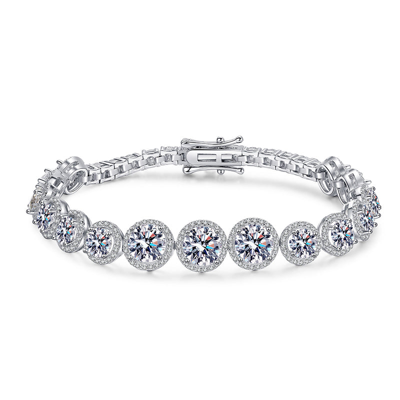 Original Design Geometric Coral Moissanite Bracelet - 10.1-11.1ct Full Moissanite 4 Sizes