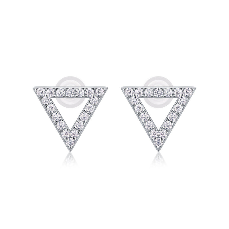 Contemporary Geometric Triangle Moissanite Studs