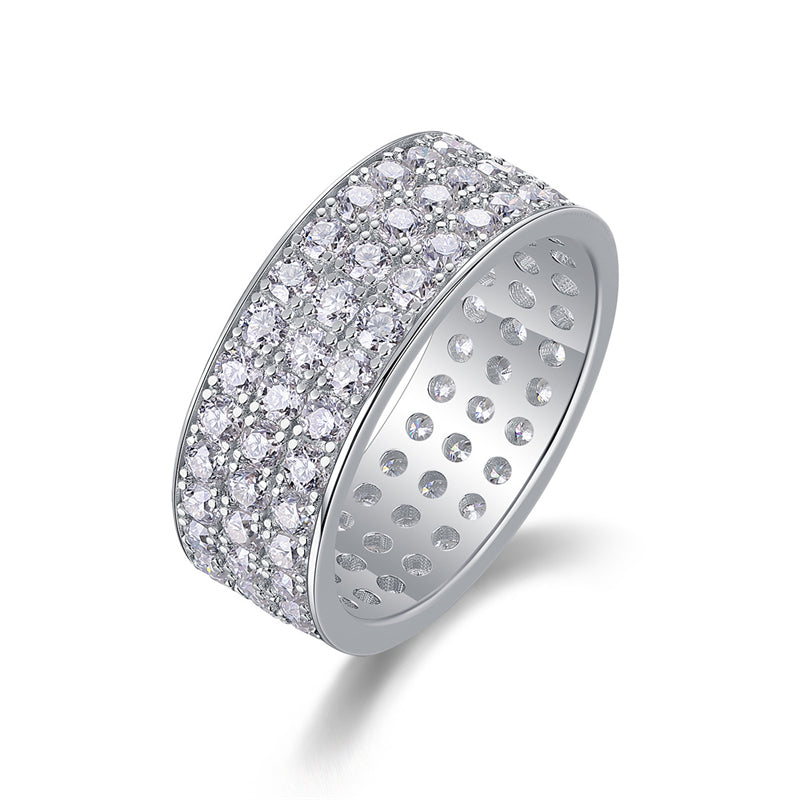 Dazzling Round Moissanite Ring in Sterling Silver