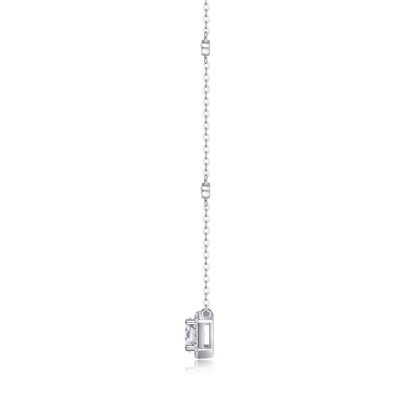 Delicate Cross Chain Necklace Featuring Moissanite Accents