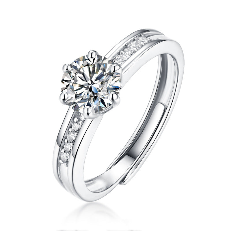 Delicate Geometric Ring with Moissanite