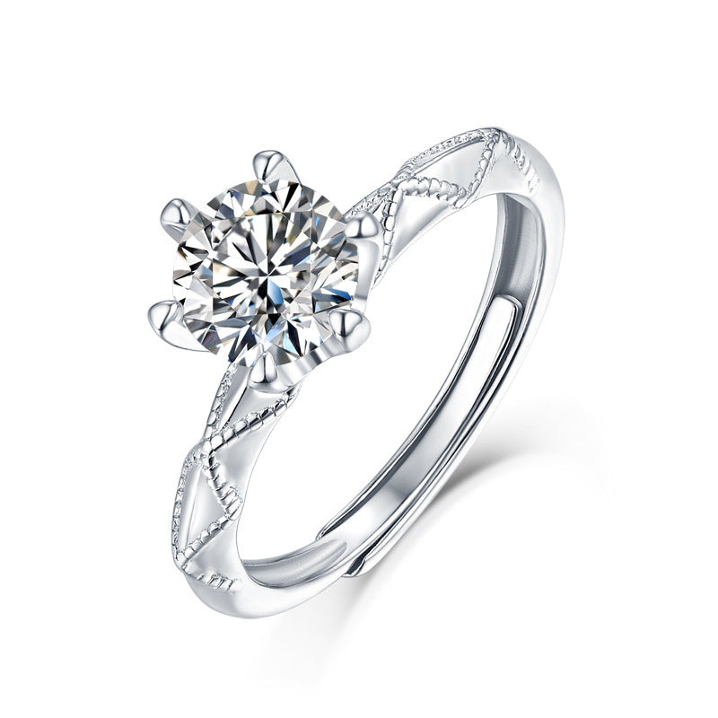 Delicate Geometric Ring with Moissanite