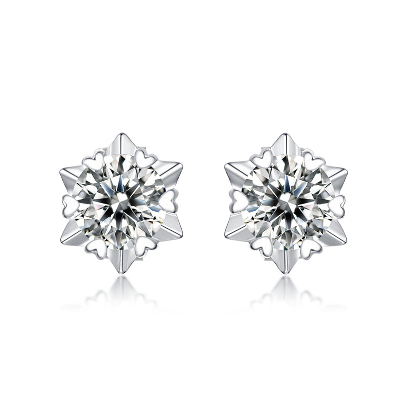 Elegant 925 Silver Moissanite Earrings with Hexagonal Design