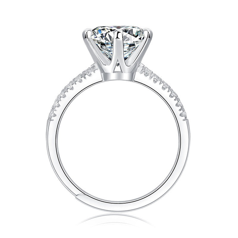 Elegant Six-Prong Ring with Moissanite