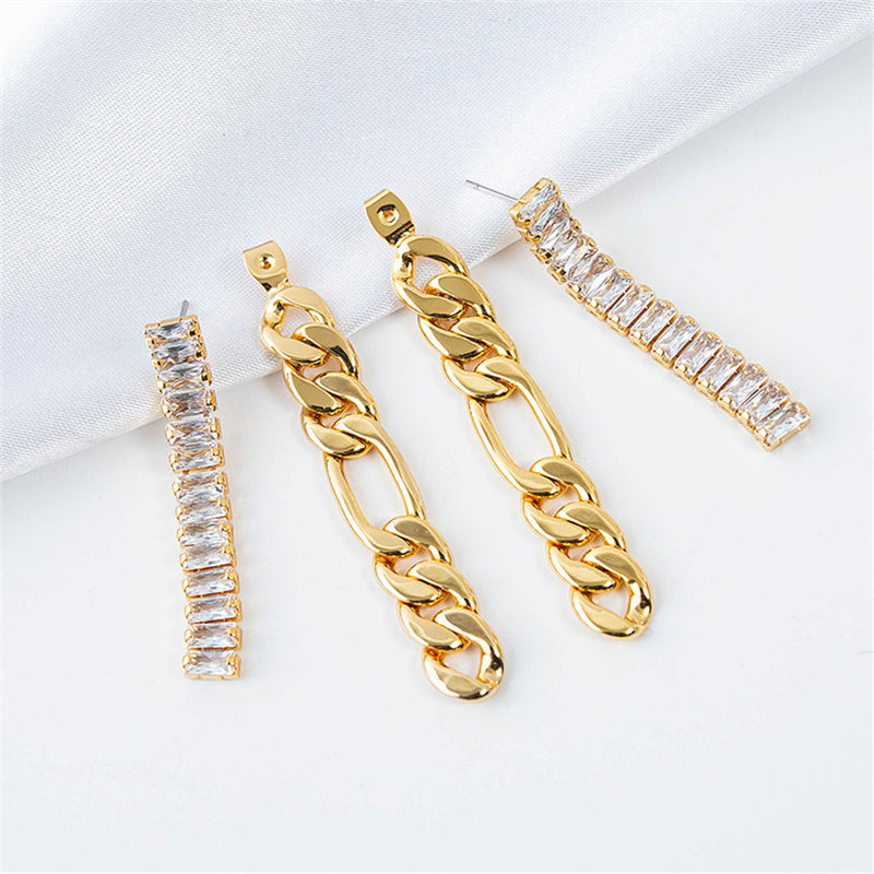 Ethnic-inspired Geometric Gold-plated Brass Hoop Earrings - Bohemian Tribal Style
