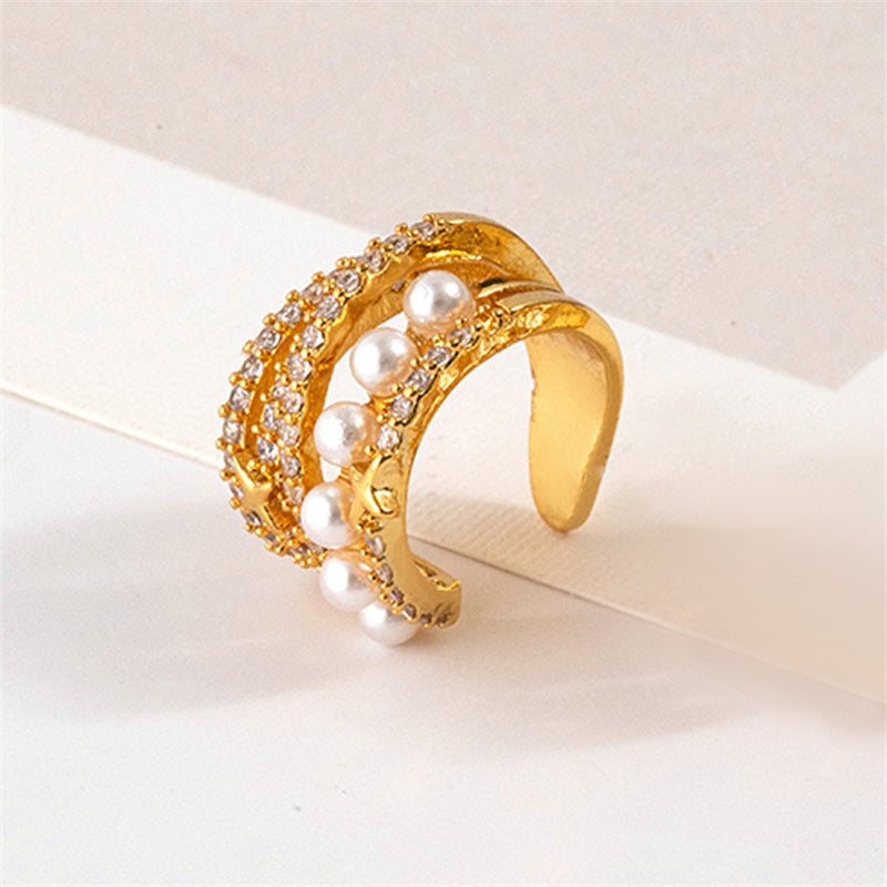 Geometric Gold Plated Ear Cuff & Cartilage Clips - Circle Design Ear Climbers for Women