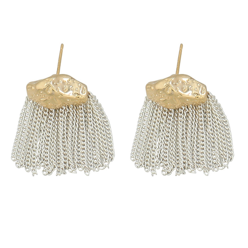 Geometric Open Hoop Earrings in Genuine Gold Plating
