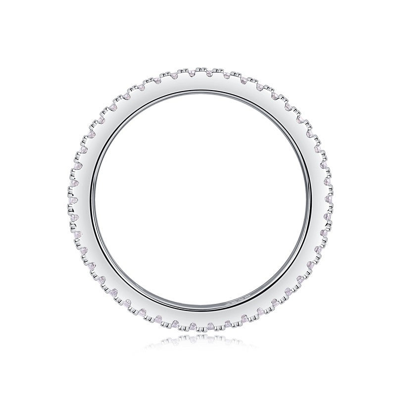 Glimmering Round Moissanite Ring in Sterling Silver