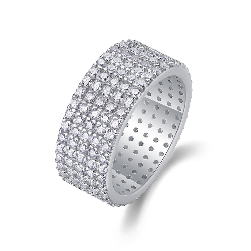 Glimmering Round Moissanite Ring in Sterling Silver