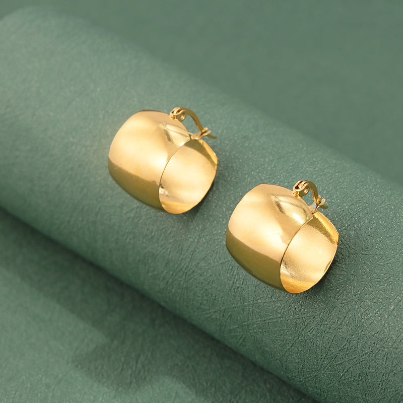 Classic Gold Stainless Steel Hoop Earrings - Timeless Style