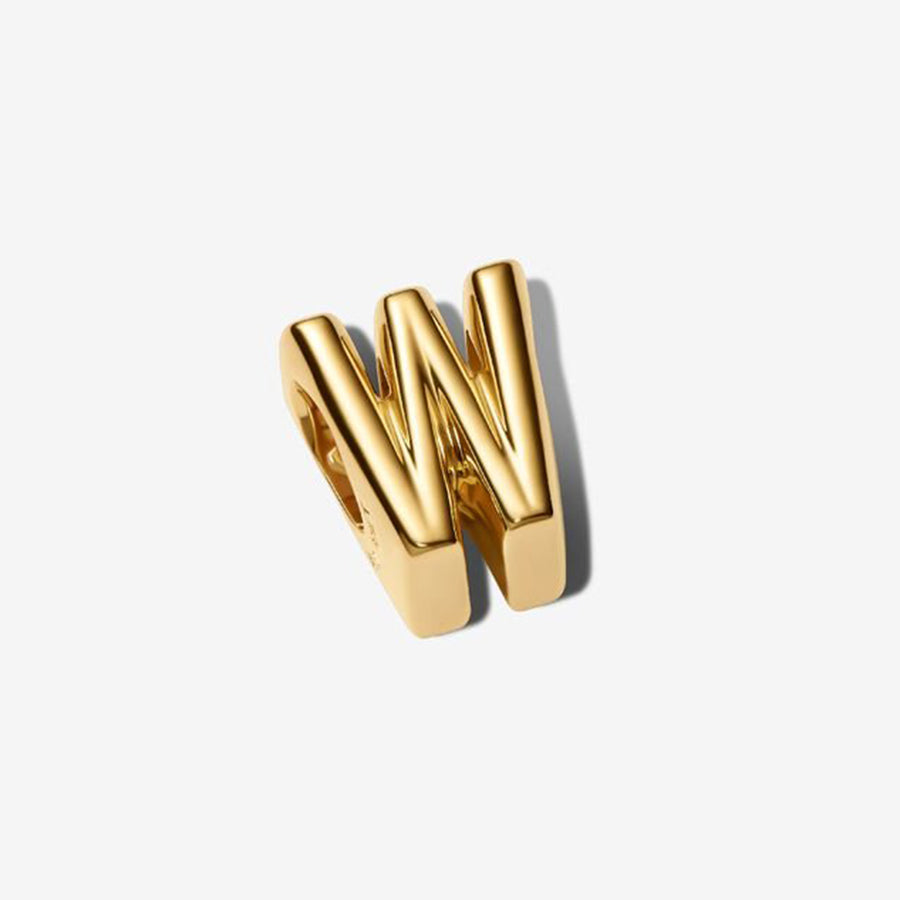 14K Gold Plated Letter W Charm