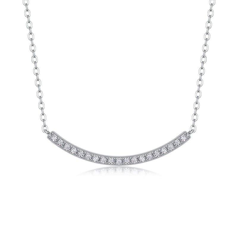 Minimalist Geometric Pendant Necklace with Moissanite for Women