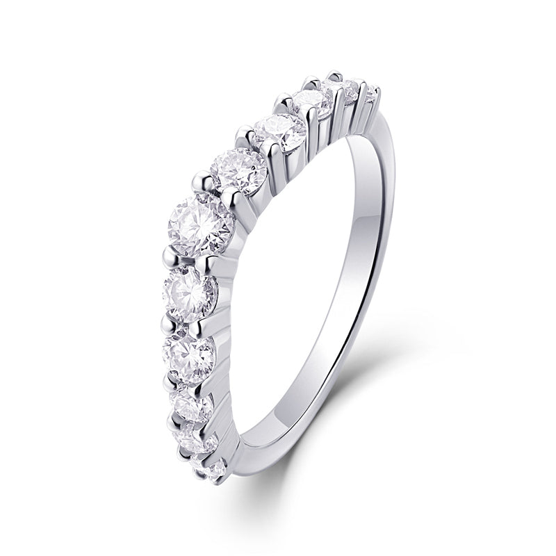 Modern Geometric Moissanite Band for Women