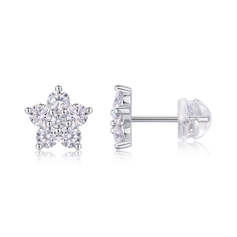 Modern Geometric Star Moissanite Studs