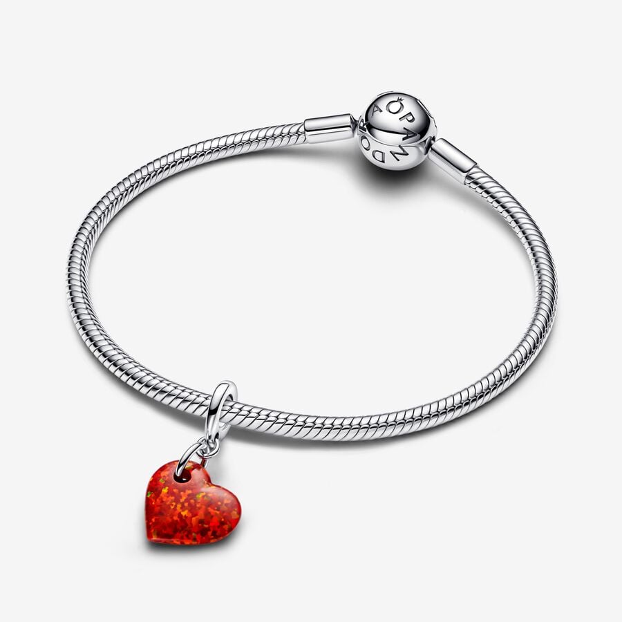 Red LabCreated Opal Charm