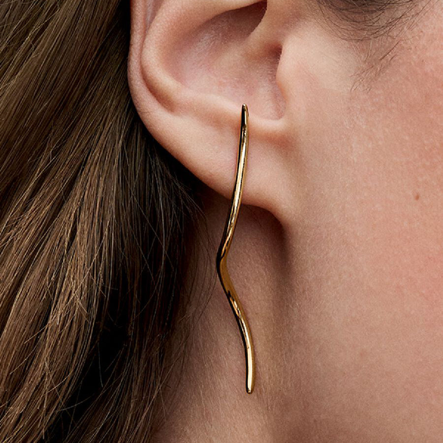 14k Gold Organic Wire Stud Earrings