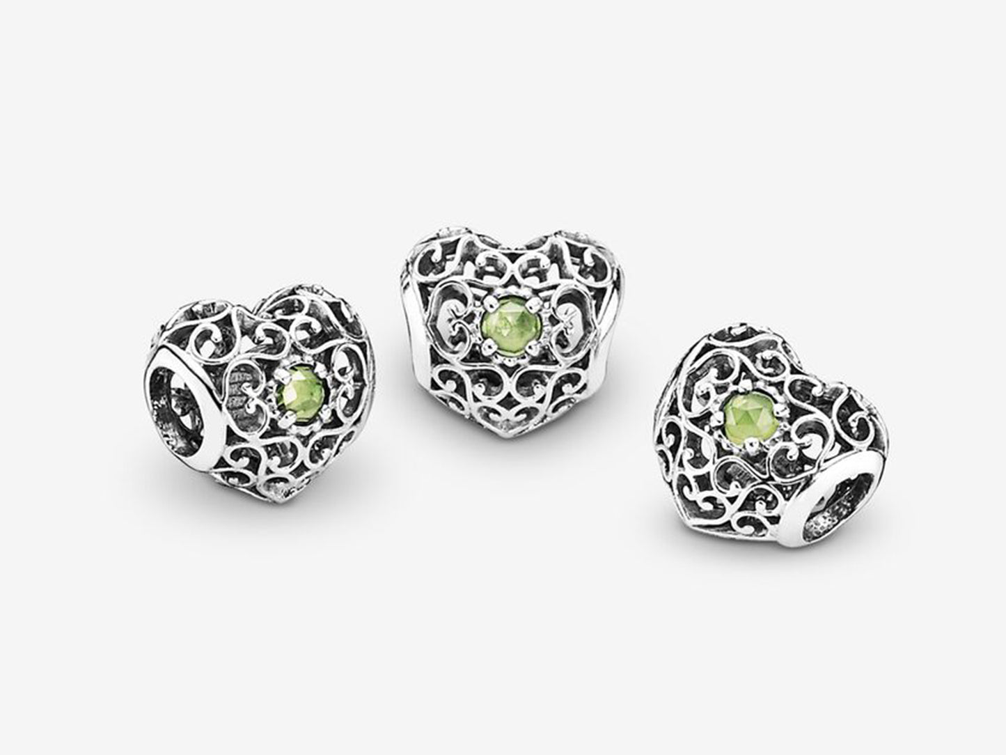 August Green Heart Charm