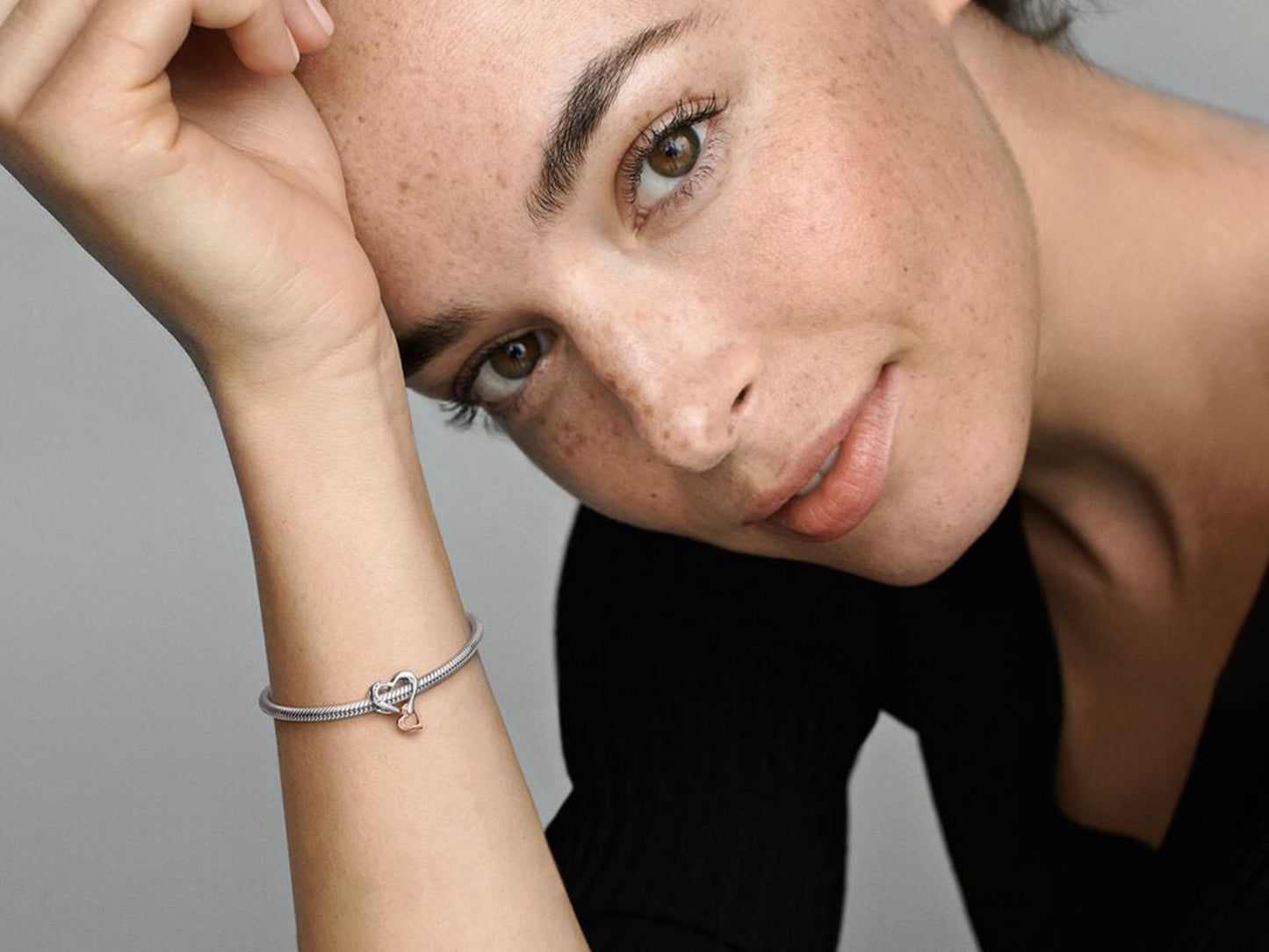 Two-tone Openwork Infinity Heart Charm