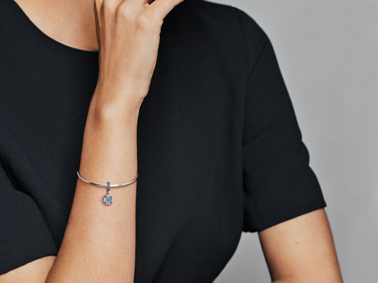 Blue Radiant Heart Charm