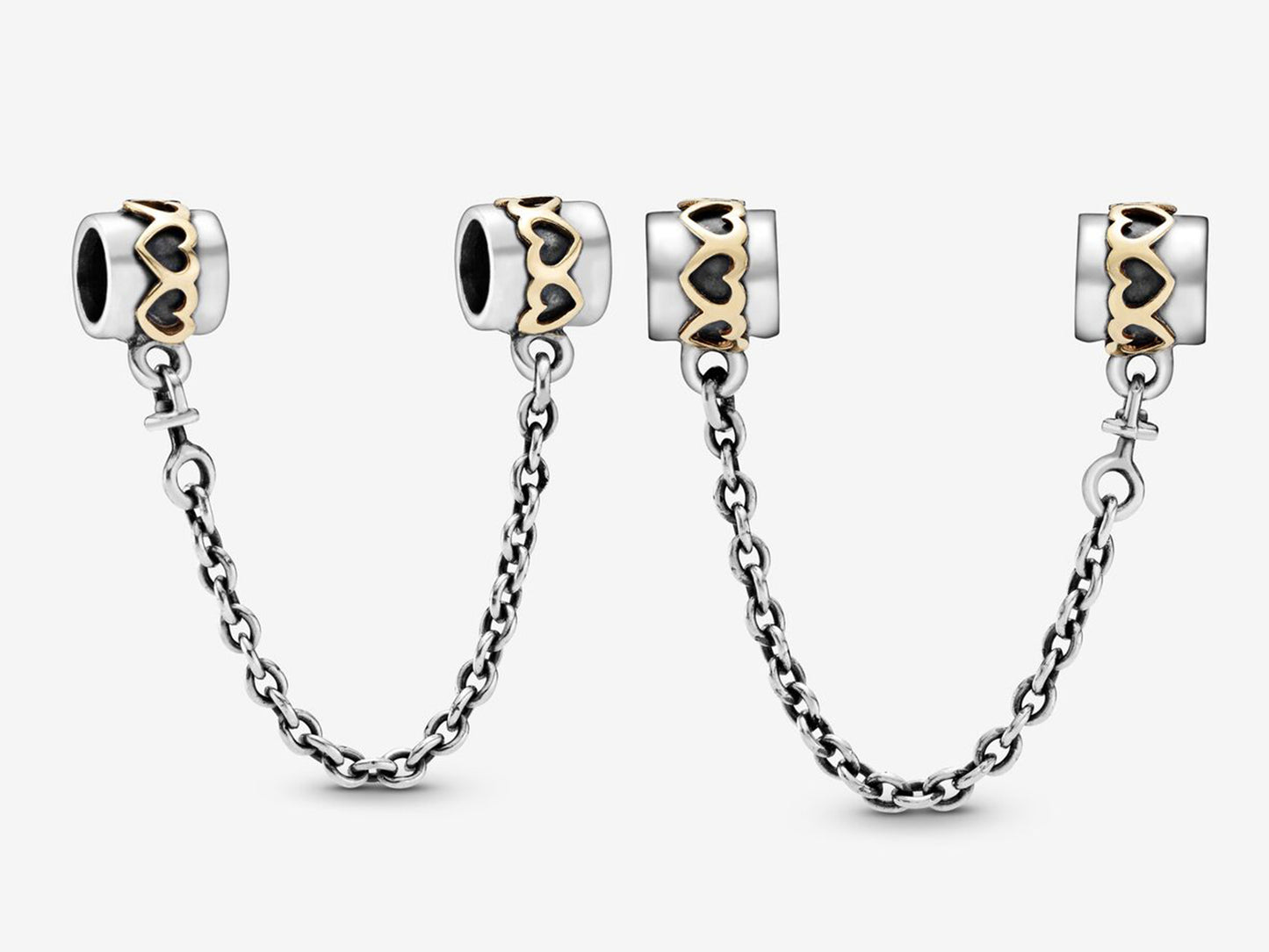 Linked Hearts Safety Chain Charm