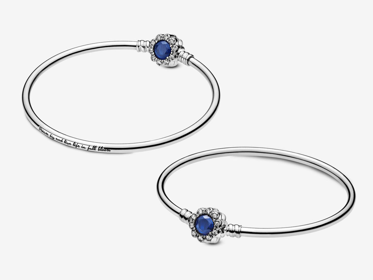 Silver Bracelet with Blue Blooms Bracelet