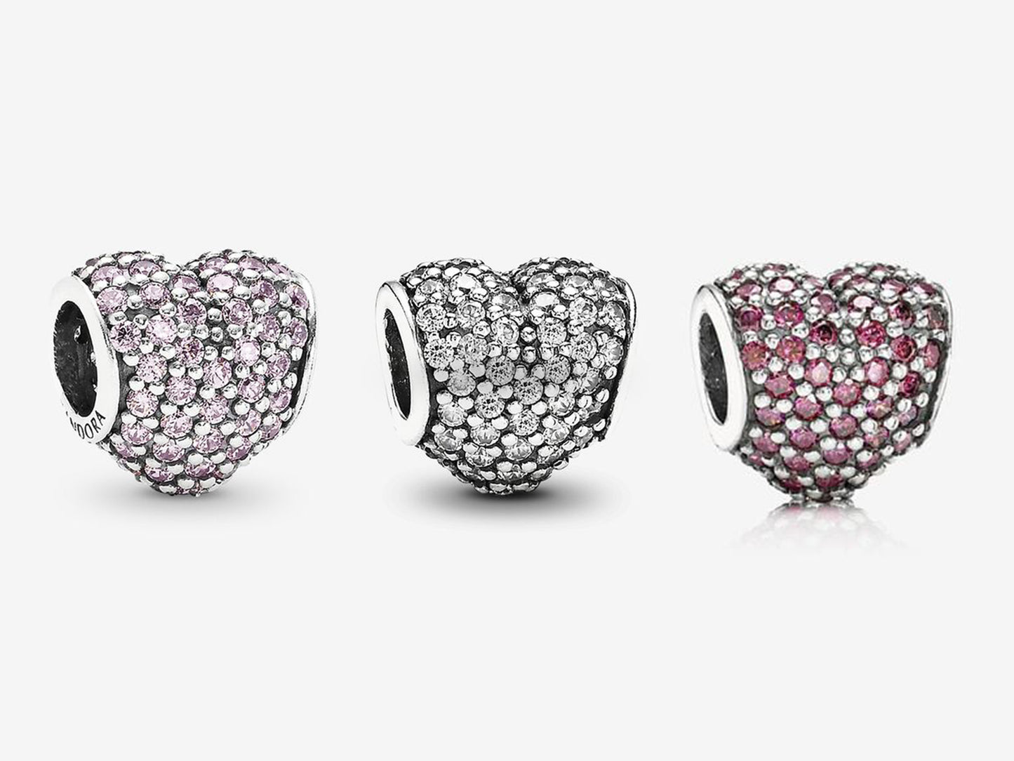 Pink Pave Heart Charm
