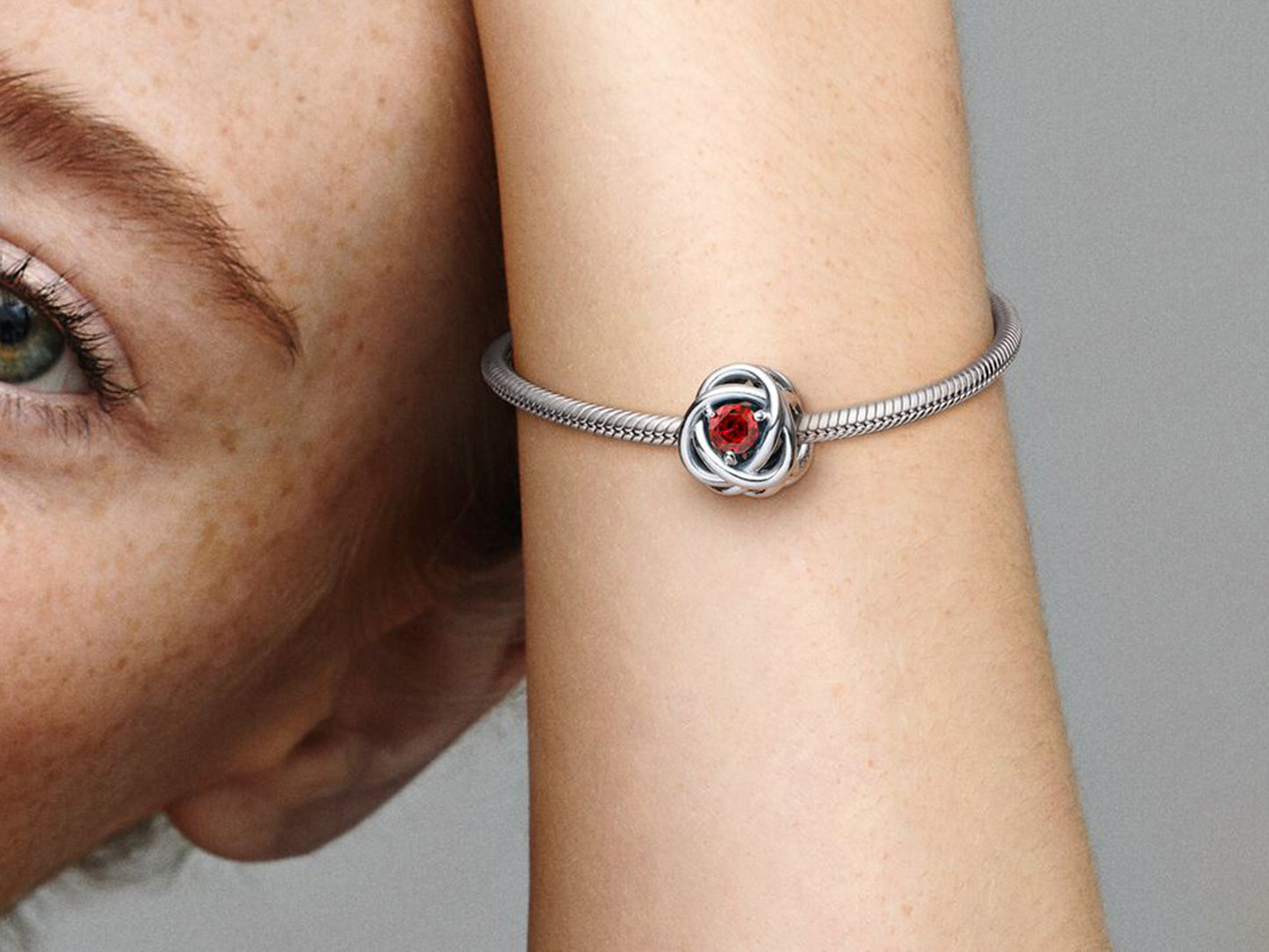 July True Red Eternity Circle Charm