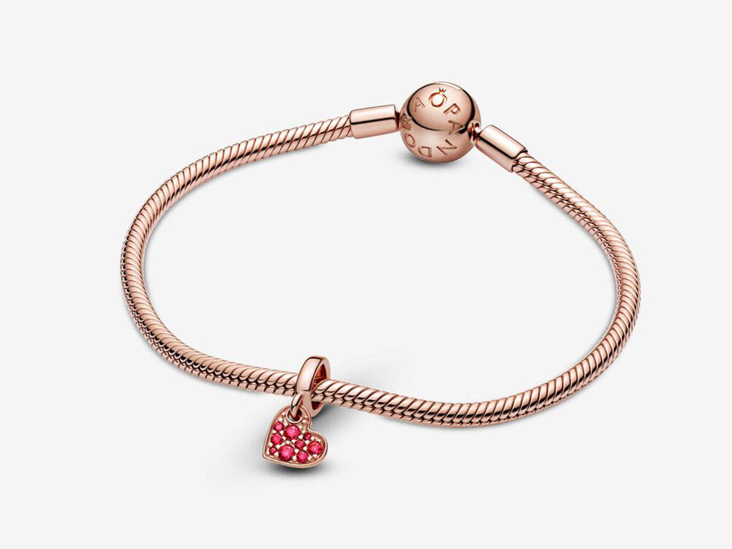Red Inclined Heart Charm