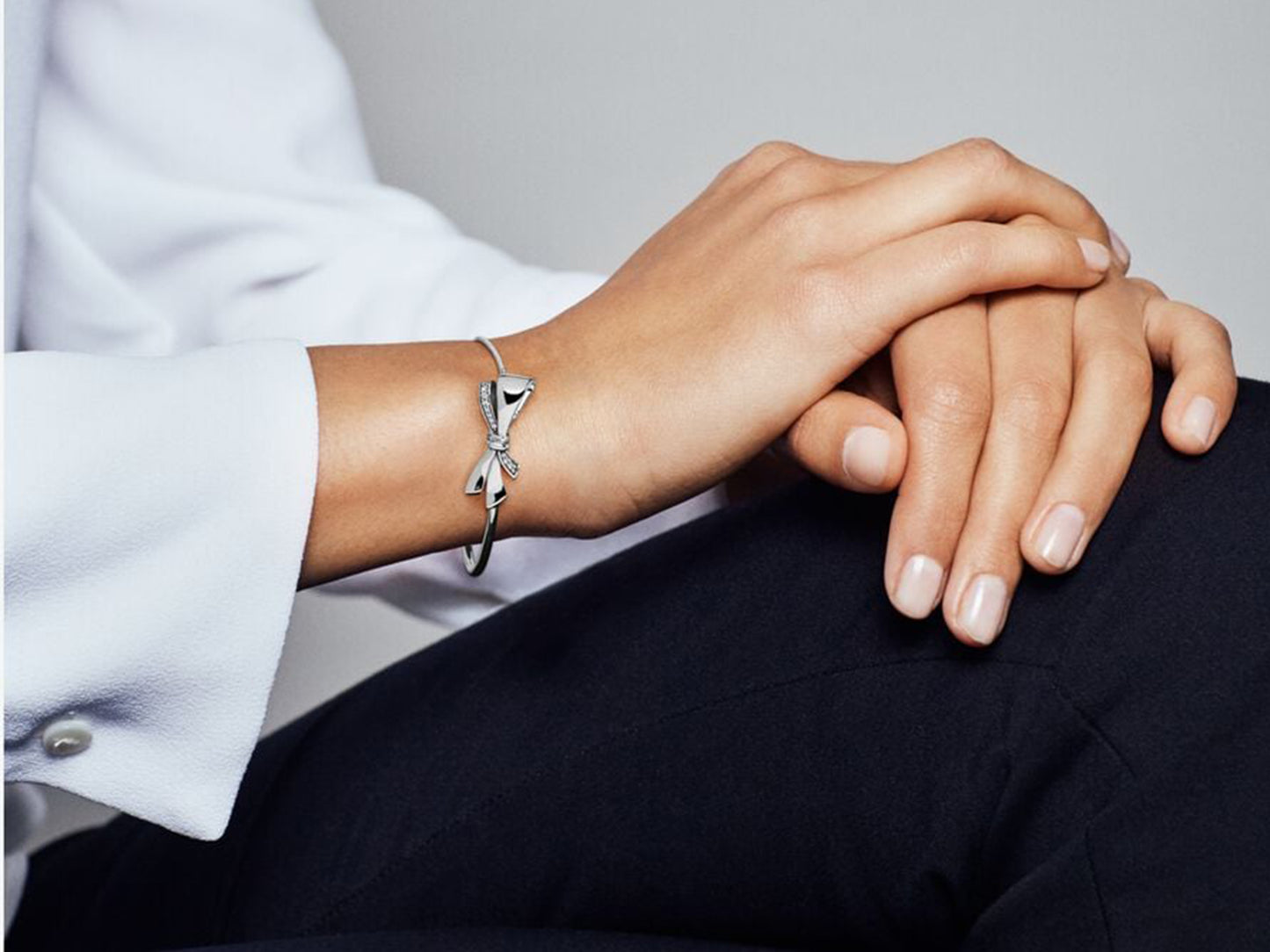 Sparkling Bow Slide Bracelet