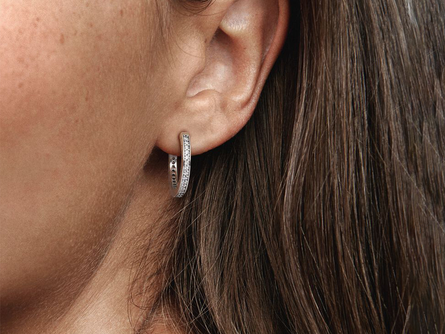 Sparkling Logo Hoop Earrings