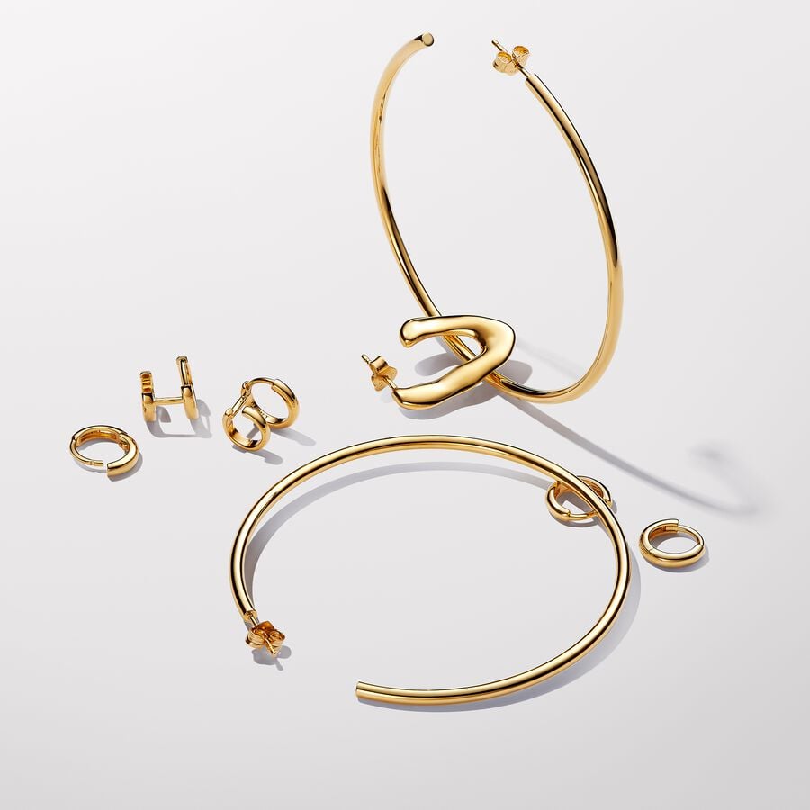 Gold Open Hoop Earrings