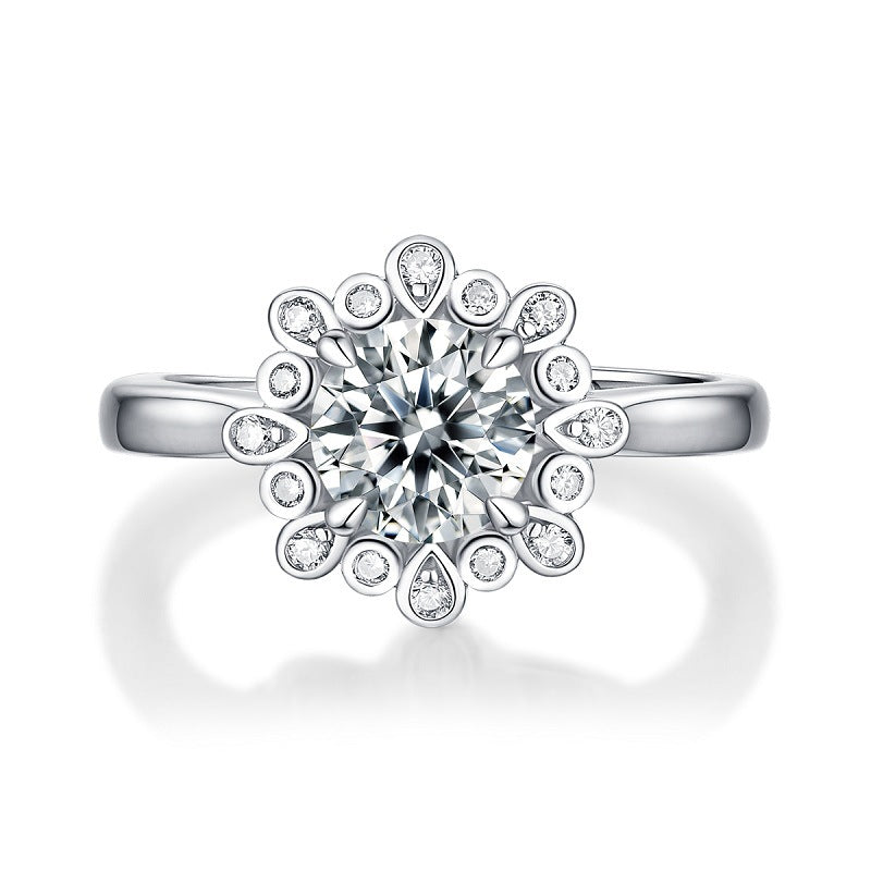 Sophisticated Adjustable Ring with Moissanite