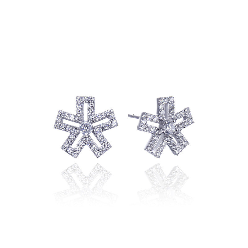 S925 Sterling Silver CZ Stud Earrings - Korean Minimalist Diamond Earrings with Plastic Backs