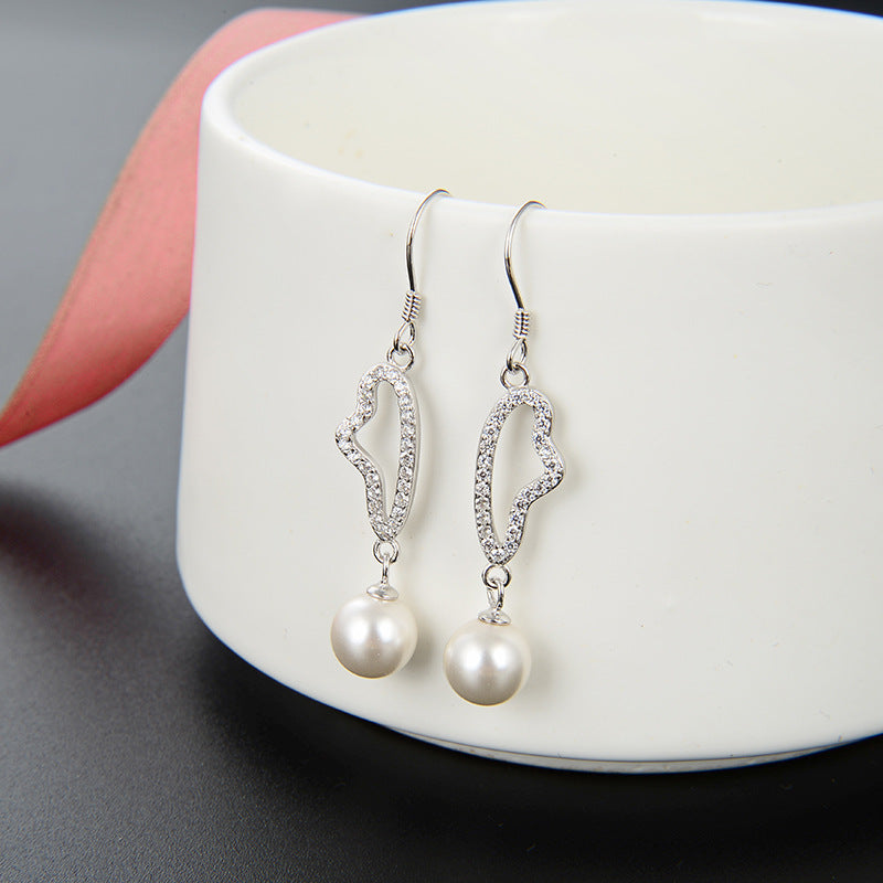 S925 Sterling Silver Geometric Drop Earrings - Korean Style Minimalist Dangle Earrings for Women