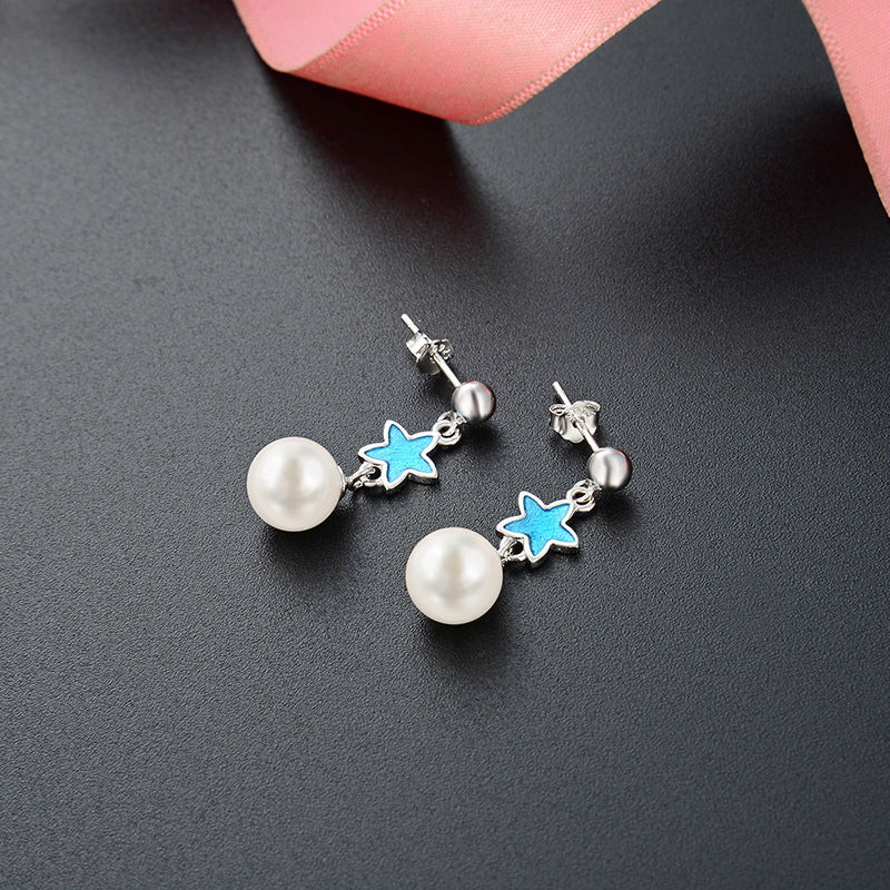 S925 Sterling Silver Pearl Stud Earrings - Korean Minimalist Geometric Earrings with Plastic Backs