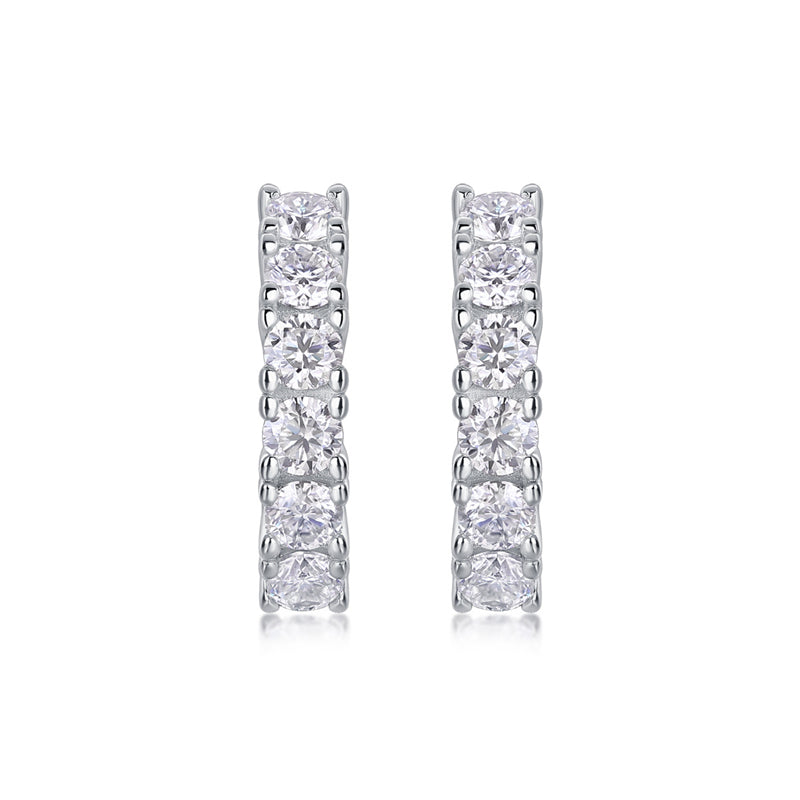 925 Silver Geometric Moissanite Earrings for Women