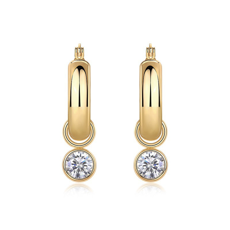 Refined Geometric Moissanite Stud Earrings