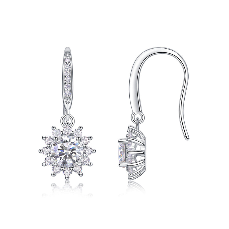 Office Chic Moissanite Earrings in 925 Silver