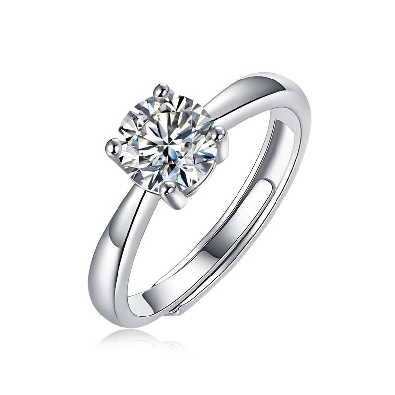 Sweet Geometric Ring with Moissanite