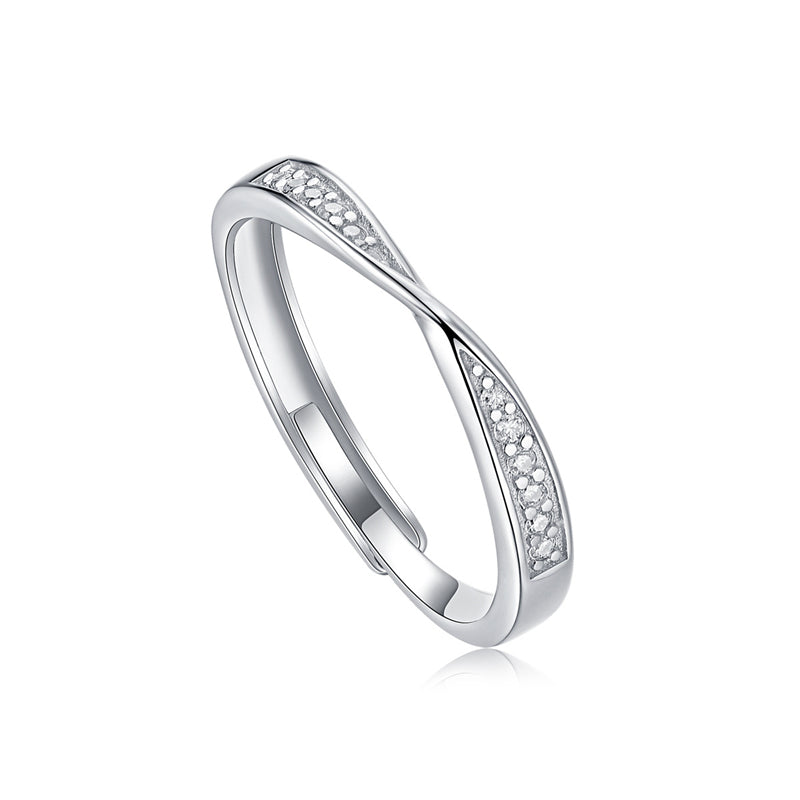 Timeless Möbius Couple Rings in Silver