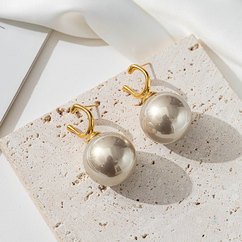 U-Shape Cotton Pearl Drop Earrings with 925 Silver Posts - High Retention Vacuum Plating Sweet & Edgy Style