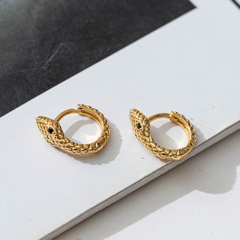 Unisex 18K Gold Plated Zodiac Animal Ear Cuff with Black Zircon - Sweet Edgy Alternative Earring