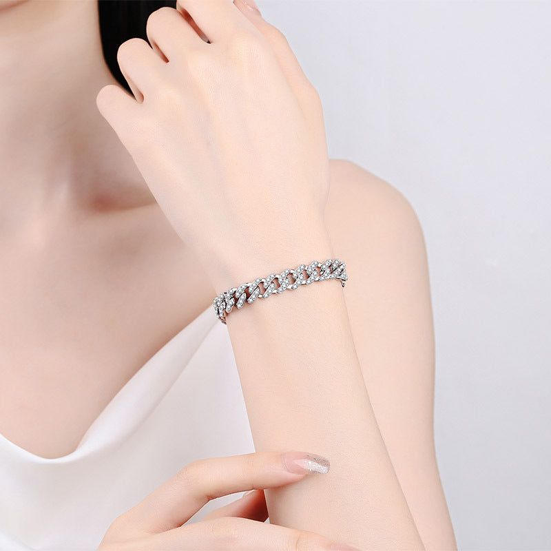Viral Meteor Shower Star Bracelet in 925 Silver with 4.31-5.75ct Moissanite | 5-Layer Rhodium Plating | Adjustable Sizes 15.5-20cm
