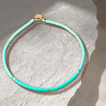 Boho Chic Copper and Soft Pottery Necklace