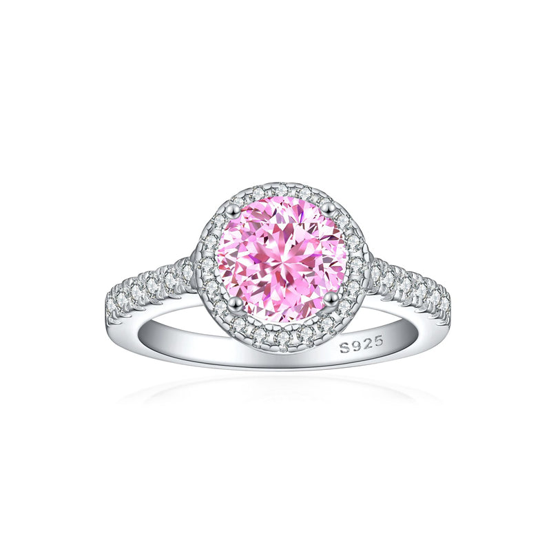 1.2ct Gemstone 925 Sterling Silver Ring – Floral Rose Ice-Cut Wedding Band for Women