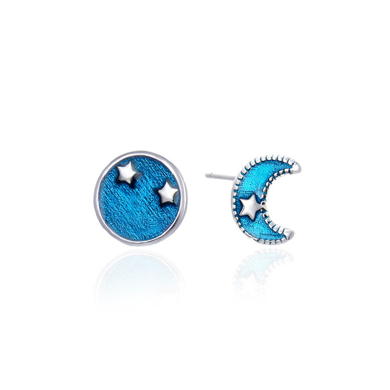 925 Sterling Silver 'Fu' Character Stud Earrings - Cute Chinese Blessing Earrings with Plastic Backs